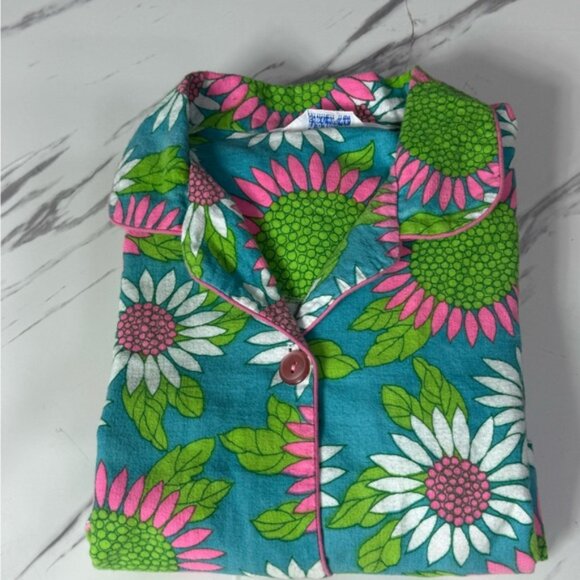 PM Lounge Retro VTG‎ Floral Night Shirt Cotton Multi Color Women’s Size M/L - Picture 7 of 7